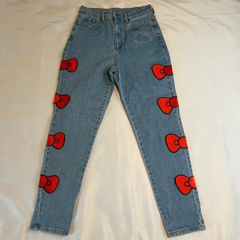 Sanrio Hello Kitty Red Bow & Rhinestone Jeans Size 9